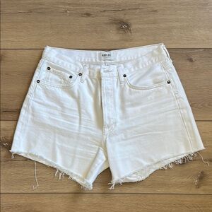 Agolde White Jean Shorts
